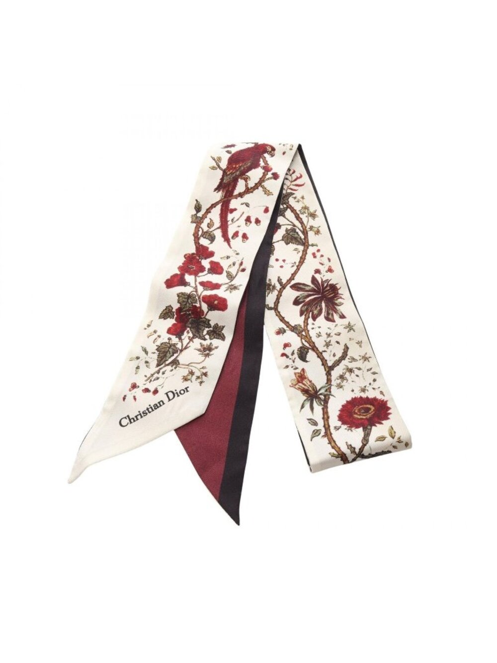 Dior Scarf Mitzah Floral Ribbon WH Multicolor Milk Silk